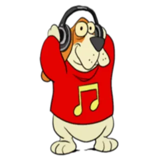 🎧 chien, casque, musique, dessin animé, personnage, mignon, animal telegram sticker
