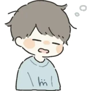 🥱 hi мультфильм, сонный, уставший, милый, каваий, мальчик, сон telegram sticker