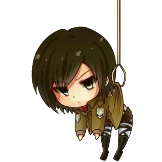 🙁 Mikasa Ackerman Attack on Titan Mikasa Ackerman, Attack on Titan, Anime, Chibi, Manga, Militair uniform telegram sticker