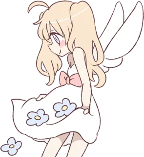 An angel of a girl :: @line_stickers telegram stickers