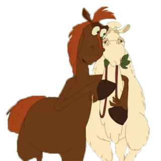 😑 ngựa, hoạt hình, động vật, bạn bè, dễ thương telegram sticker
