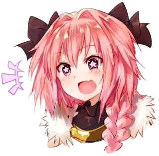 😍 Astolfo Anime, Manga, Mignon, Kawaii, Cheveux roses telegram sticker