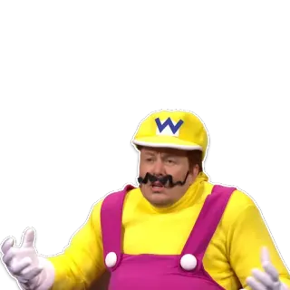 🥴 Wario Wario, Mario Bros, Video game character, Nintendo, Funny telegram sticker