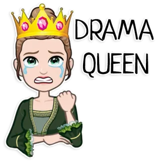 😭 DRAMA QUEEN Drama queen, Desenho animado, Rainha, Chorando, Coroa, Emocional, Engraçado telegram sticker