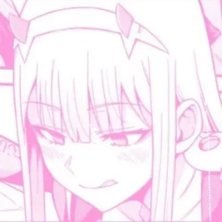 🎀 Zero Two Darling in the Franxx anime, pink, character, Zero Two, Darling in the Franxx, manga telegram sticker