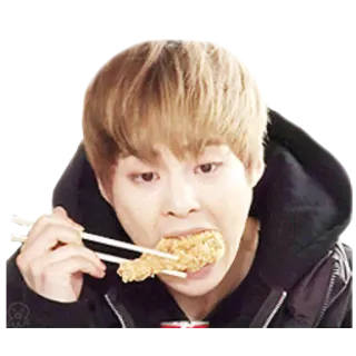 🍗 manger, nourriture, poulet, baguettes, asiatique, personne whatsapp sticker