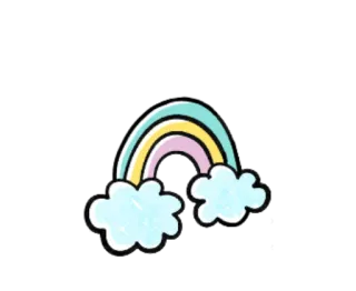 🎃 радуга, облака, милый, наклейка, небо, погода whatsapp sticker
