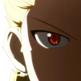 😠 アニメ, 目, 赤い目, 金髪 telegram sticker