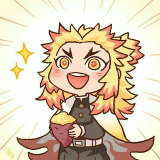 🔥 Kyojuro Rengoku Demon Slayer アニメ, 鬼滅の刃, 煉獄, 煉獄杏寿郎, ちびキャラ, かわいい telegram sticker