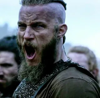 🩸 Ragnar Lothbrok Vikings ラグナル・ロズブローク, ヴァイキング, 歴史ドラマ, 戦士, 中世, 戦い, 怒り telegram sticker