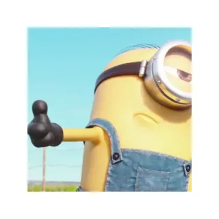 😕 Minion Despicable Me Minion, Pouce levé, Dessin animé, Personnage, Moi, moche et méchant, Drôle, Mignon telegram sticker
