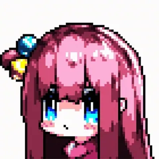 😣 anime, pixel art, słodkie, dziewczyna telegram sticker