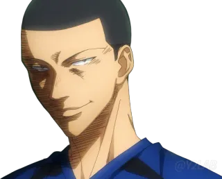 😏 Anime, Retrato, Homem, Sorriso irônico, Personagem, Legal telegram sticker