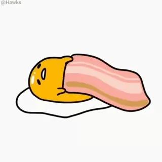 🥚 Gudetama Gudetama, egg, bacon, lazy, cartoon whatsapp sticker