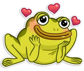 🥰 ếch, dễ thương, yêu, trái tim, hoạt hình, động vật whatsapp sticker