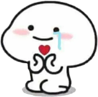 🥲 schattig, hart, cartoon, personage, liefde, tranen telegram sticker