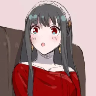 😳 Yor Forger Spy × Family Animé, Femme, Dessin animé, Yor Forger, Spy Family, Robe rouge telegram sticker