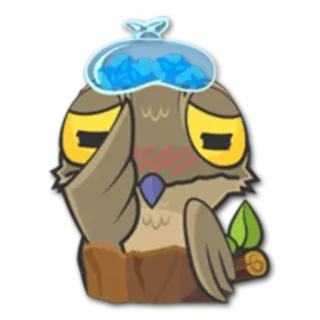 🤒 coruja, doente, doença, resfriado, compressa de gelo, desenho animado, pássaro whatsapp sticker