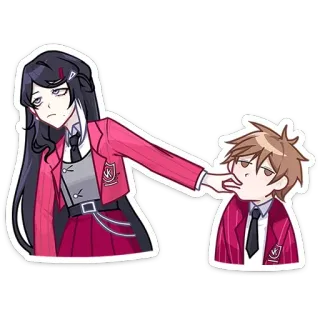🤏 Anime, Nhân vật, Sticker, Cô gái, Chàng trai, Đồng phục học sinh, Khó chịu telegram sticker