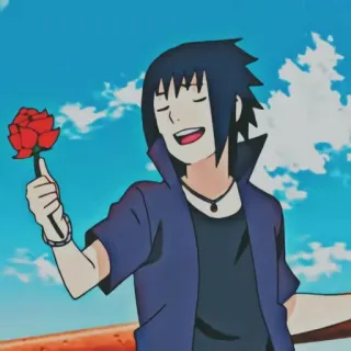 🌹 Sasuke Naruto anime, Sasuke, Naruto, rose, character telegram sticker