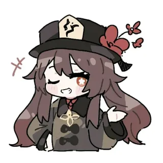 😑 Hu Tao Genshin Impact Аниме, Видеоигра, Genshin Impact, Ху Тао, Милый, Чиби whatsapp sticker