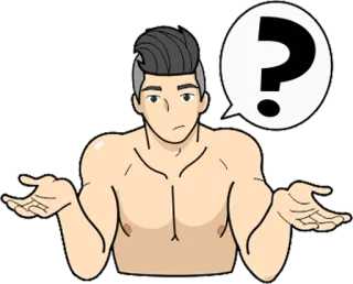 😜 man, question mark, confused, uncertain, thinking, shrugging telegram sticker