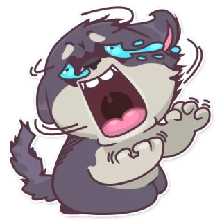 😭 犬, 泣く, 漫画, 悲しい, 動物, 子犬 telegram sticker