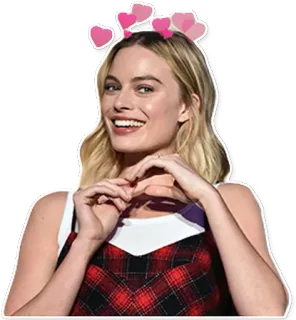 😻 Margot Robbie actrice, célébrité, coeur, amour, portrait whatsapp sticker