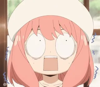 😳 Anya Forger Spy x Family Anime, Schockiert, Mädchen, Spion, Familie telegram sticker