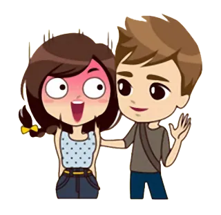 😱 pareja, dibujos animados, lindo, amor, relación whatsapp sticker