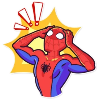 😱 Spider-Man Spiderman, Marvel, super-héros, exclamation, inquiet, stressé telegram sticker