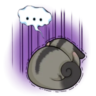 😶 ... 고양이, 슬픈, 생각하는, 동물, 집고양이, 애완동물 whatsapp sticker