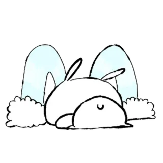 💞 conejo, animal, lindo, dibujos animados, durmiendo, acostado whatsapp sticker