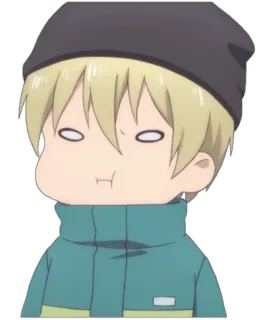 ☹️ Anime, Cartone animato, Ragazzo, Chibi, Personaggio, Carino, Adesivo telegram sticker