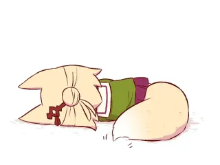 🦊 animal, fofo, desenho animado, dormindo, raposa, adorável, cansado, sonolento telegram sticker