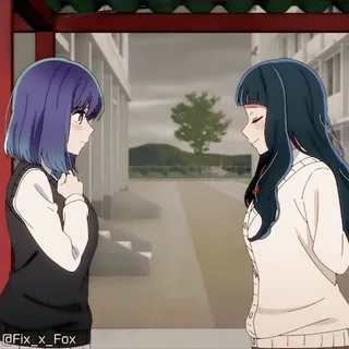 🤗 @Fix_x_Fox アニメ, 女の子, 学校, 制服, 友達 telegram sticker