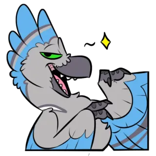 👌 pássaro, desenho animado, gaio, animação, adesivo telegram sticker