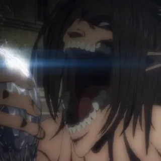 😧 Eren Yeager Attack on Titan Anime, Attaque des Titans, Eren Jaeger, Titan, Shingeki no Kyojin, Monstre whatsapp sticker