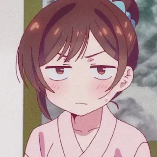 😒 Anime, Cô gái, Hoạt hình, Biểu cảm, Dễ thương, Nhân vật whatsapp sticker