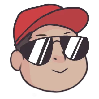 😎 cartoon, sunglasses, hat, face, smiling, cool, head telegram sticker