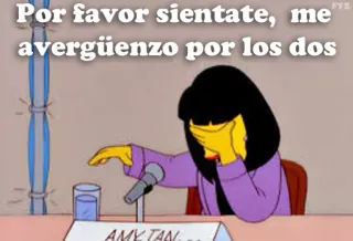 😒 Por favor sientate, me avergüenzo por los dos 당황, 수치심, 울음, 심슨, 에이미 탄 telegram sticker