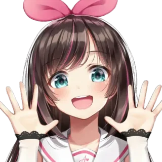 😀 Kizuna AI Anime, Kawaii, Youtuber Virtual, Laço Rosa, Kizuna Ai, Garota Anime telegram sticker