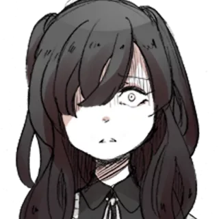 😨 Anime, Mädchen, besorgt, traurig, Charakter, Porträt whatsapp sticker