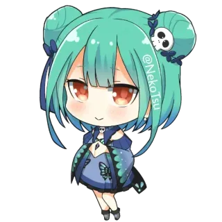 😊 @NekoTsu Anime, Sticker, Fofo, Desenho animado, Chibi telegram sticker