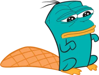 😔 Perry the Platypus Perry o ornitorrinco, Phineas e Ferb, Desenho animado, Ornitorrinco, Triste telegram sticker