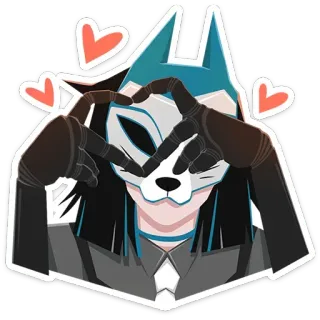 🫶 anime, heart, love, mask, character, cute telegram sticker