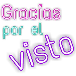 😒 Gracias por el visto thank you, seen, message, neon, spanish whatsapp sticker