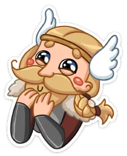 😊 Thor cartoon, character, sticker, Thor, cute, kawaii telegram sticker