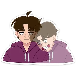 🤪 การ์ตูน, โกรธ, สีหน้า, อารมณ์, แอนิเมชัน telegram sticker