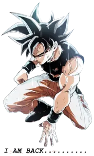 😙 Goku Dragon Ball I AM BACK anime, dragon ball, goku, super saiyan, manga, fighting, comeback telegram sticker